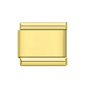 Eslabón de charm italiano de acero inoxidable dorado para pulsera modular de bricolaje