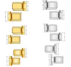 Detailansicht der DIY-Edelstahl-Uhrenarmbandmodule in den Größen 10cm bis 14cm