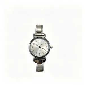 Minimalist silver quartz watch with stainless steel band and sunray dial for men women