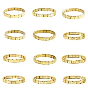 Italian Charm Bracelet Modular DIY Stainless Steel Gold Plated Heart Star Cross Butterfly Motif Link Bracelet For Men Women
