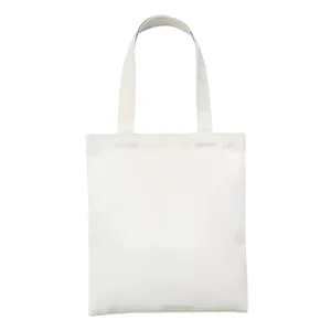 Blank white canvas tote bag with sturdy shoulder straps for DIY printing