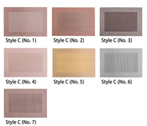 Multiple color swatches of heat-resistant PVC placemats for dining tables