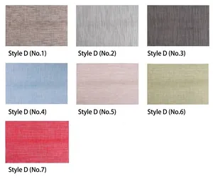 Detailed view of woven PVC heat-resistant placemats available in seven distinct colors