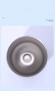 Detailed macro view showing the premium 304 stainless steel interior of the insulated cup