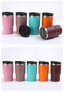 Vue détaillée de gobelets isothermes 14oz en acier inoxydable, diverses couleurs