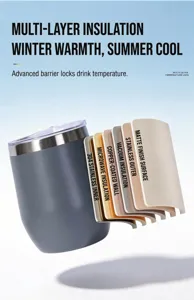 Detailed view of the 304 stainless steel insulated eggshell tumbler's multi-layer vacuum structure.