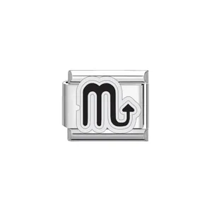 Scorpio zodiac Italian link charm in polished stainless steel for DIY bracelets
