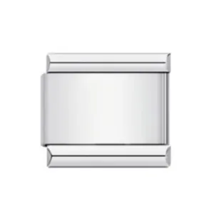 Eslabón minimalista de acero inoxidable plateado para pulsera italiana modular lisa