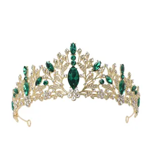 Baroque Vintage Alloy Rhinestone Bridal Crown Tiara For Women Wedding Party Prom Luxury Headpiece Hair Accessory Jewelry