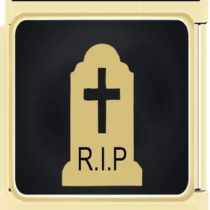 Χρυσό διακοσμητικό μνήματος με RIP για αρθρωτά βραχιόλια από ανοξείδωτο ατσάλι DIY για όλους