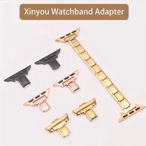 Stainless Steel Watch Band Connector Adapters For Smartwatches DIY Metal Bracelet Wristband Link Modules Accessories For Men Women