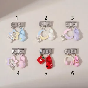 Juego de abalorios modulares para pulsera italiana de acero con zuecos de colores
