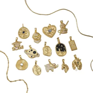 Gold stainless steel charms set including 2026 graduation cap and elephant designs