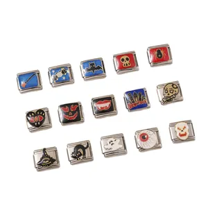 Halloween stainless steel Italian charm links for DIY jewelry making