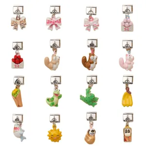 Collection de breloques italiennes mignonnes animaux et nœuds pour bracelets DIY en acier