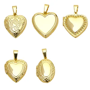 Vintage goldene Herz- und ovale Medaillon-Anhänger für DIY-Schmuckherstellung