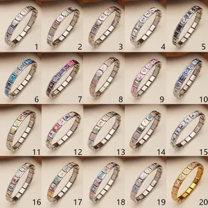 Vista detallada de 20 patrones para pulseras de charms italianos en acero inoxidable DIY