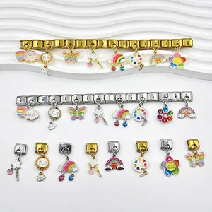 Colorful cartoon butterfly cloud charms set for DIY Italian modular link bracelet jewelry