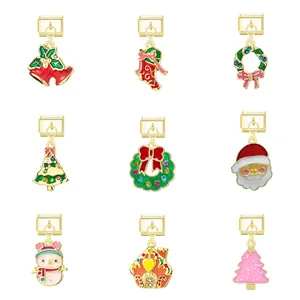 Weihnachten Italienische Link Charms Für Armband DIY Legierung Emaille Strass Weihnachtsmann Weihnachtsbaum Glocke Charms