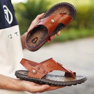 Atmungsaktive Herren-Sandalen aus Mikrofaserleder für Outdoor und Strand, zwei Tragearten.
