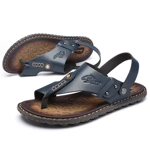 Strapazierfähige Herren Outdoor-Sandalen aus Mikrofaser-Leder mit atmungsaktivem Zehensteg-Design