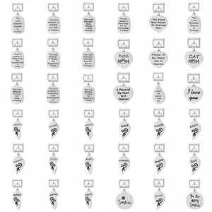 Italian Modular Bracelet Charms Stainless Steel DIY Laser Engraved Sentimental Family Friend Letter Pendant For Women Jewelry Gift