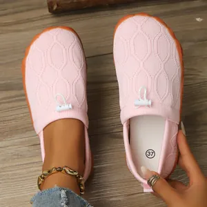 Chaussures pieds nus roses en tricot pour femmes avec tissu en maille respirant extérieur