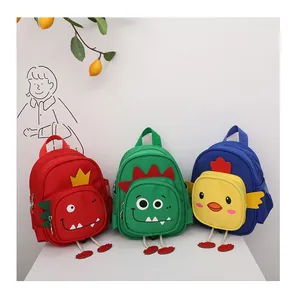 Colección de adorables mochilas de dinosaurios y pollitos de dibujos para preescolar