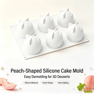 6-vaks perzikvormige siliconen mousse cakevorm voor een professioneel resultaat