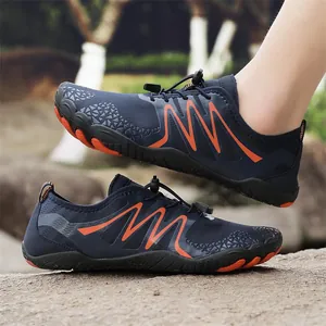 Breathable quick-dry navy wading shoes with non-slip sole for outdoor hiking and swimming