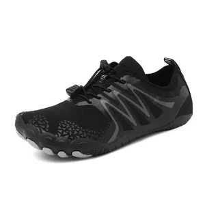 Breathable quick-dry black water shoes for outdoor hiking and wading with non-slip sole