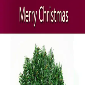 Detailed view of the dense green PVC pine needles on a traditional decorative Christmas wreath