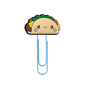 Cute cartoon taco decorative metal paperclip bookmark for office and school supplies