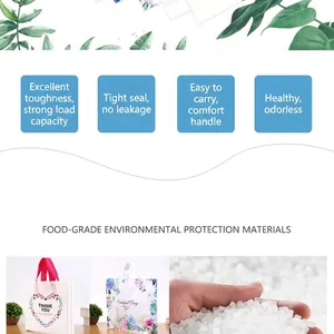 Details der umweltfreundlichen Plastik-Einkaufstüten in Lebensmittelqualität mit Griff