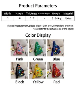 Süße Brusttasche mit Dinosaurier-Print für Kinder aus Nylon in sechs verschiedenen Farben