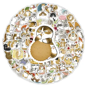 Adorable waterproof cat stickers for planners and laptops featuring various small kittens