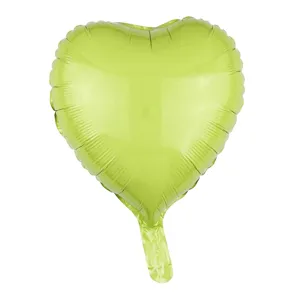 Globo de papel de aluminio verde lima con forma de corazón para fiesta de Año Nuevo 2026