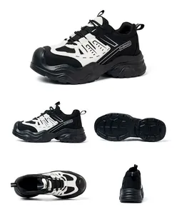 Detailed view of women's steel toe safety shoes with breathable mesh and anti-slip sole
