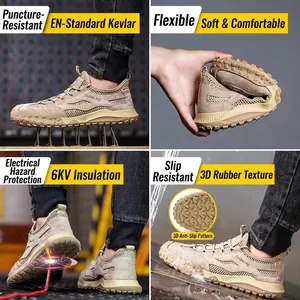 Chaussures de sécurité respirantes pour hommes, anti-perforation, isolation 6KV.