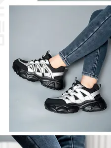 Zapatillas de seguridad transpirables para mujer con punta de acero, suela gruesa