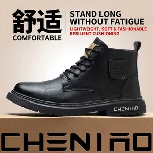 Heren Leren Veiligheidsschoenen Waterdicht Antislip Kok Werkladzen Anti-Punctie Industriële Veiligheidsschoenen