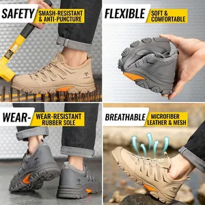 Professional safety work shoes with steel toe protection and anti-puncture rubber sole