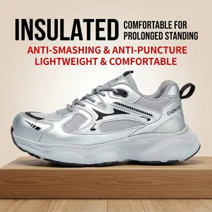 Zapatos de Seguridad Unisex con Puntera de Acero Zapatillas de Trabajo Resistentes a Perforaciones Aislamiento Eléctrico 10KV Ligeros Transpirables para Construcción