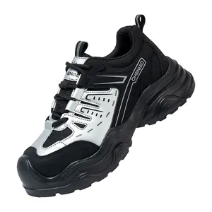 Lightweight breathable women's safety shoes with steel toe anti-smashing protection