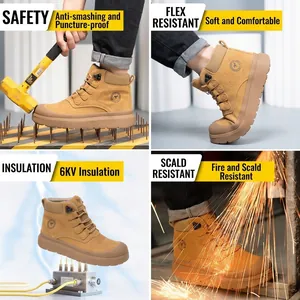Scarpe antinfortunistiche uomo con punta in acciaio e isolamento 6KV, 4 pannelli