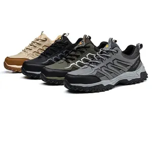 Breathable men's safety work shoes with anti-smashing steel toe and puncture resistance