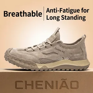 Chaussures de Sécurité pour Hommes en Maille Respirante Embout en Acier Anti-écrasement Anti-perforation Isolation Électrique Bottes Légères