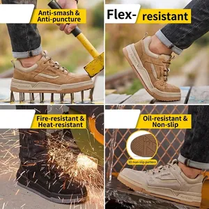 Zapatos de seguridad con punta de acero, antipinchazos y suela antideslizante