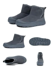 Comprehensive detailed views of grey men's safety work boots showing sole and multiple angles