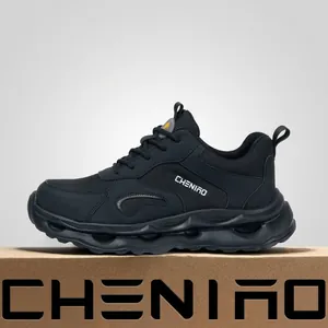 Zapatos de Seguridad Transpirables para Hombre Cuero de Microfibra Tela de Alambre de Acero Zapatos de Trabajo Anti-Aplastamiento Perforación